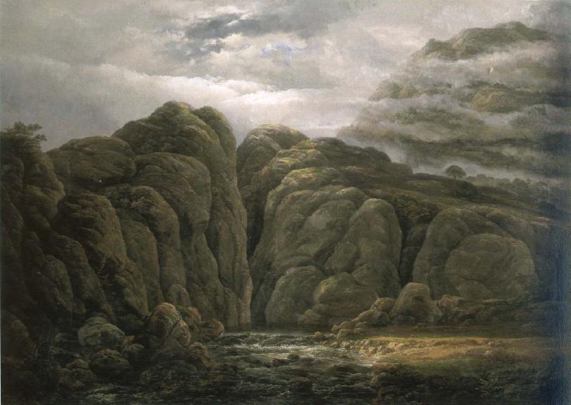 Johan Christian Dahl norwegian mountain landscape oil painting image